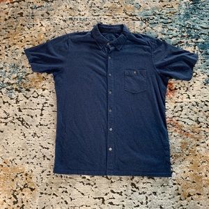 Mens Kuhl Blue Cotton Short Sleeve Button Down Size Large